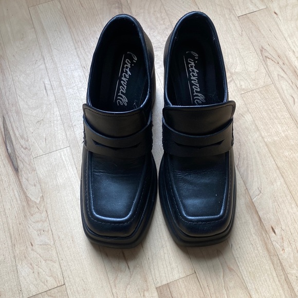 L’intervalle Oxford black leather Mary Jane heeled loafer - Picture 2 of 4